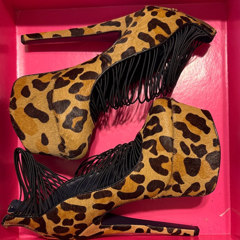 London Trash Leopard Print Heels